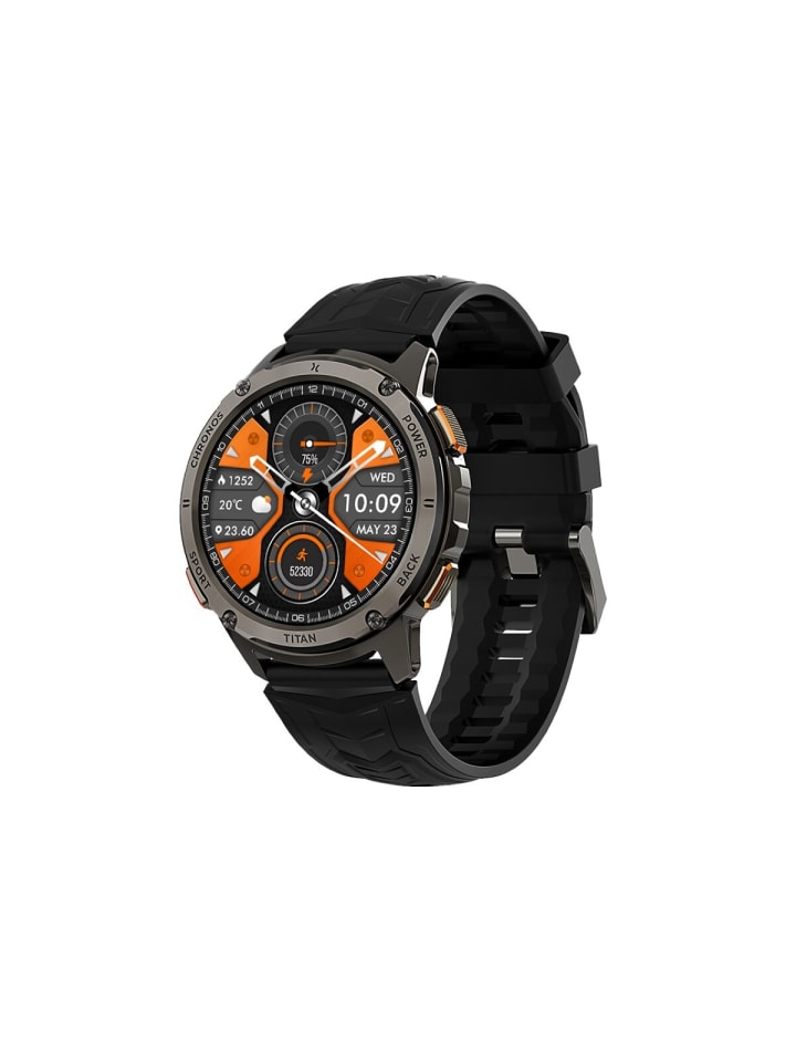 Smartwatch FW110 Titan Chronos – Mit 1,32-Zoll-Display, robustem in Schwarz
