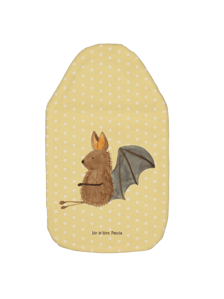 Wärmflasche Fledermaus Sitzen ohne Spruch in Gelb Pastell