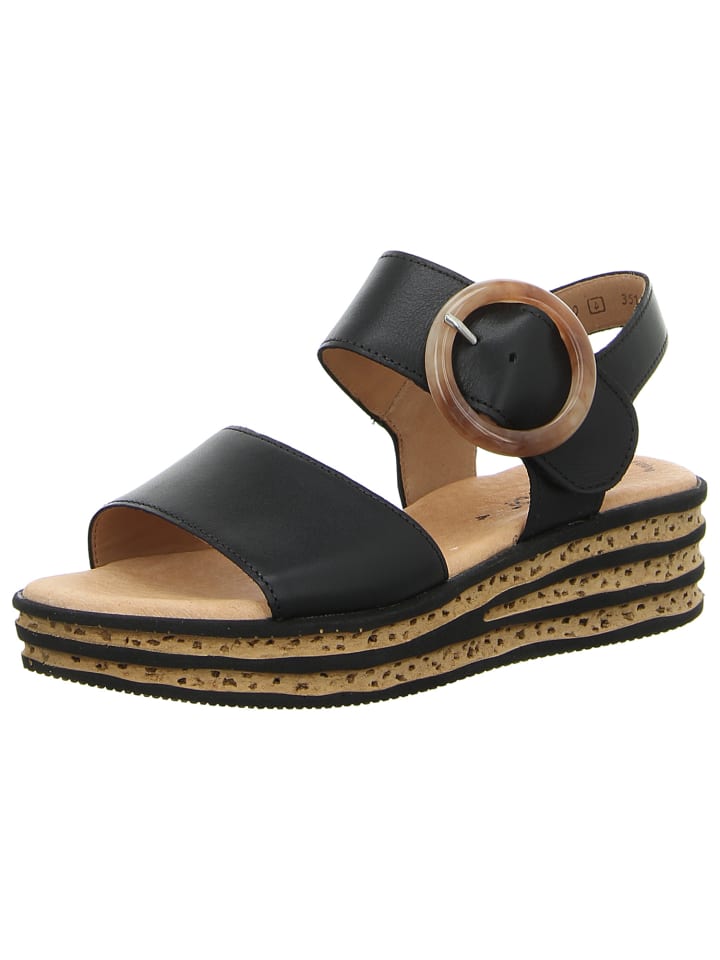 Keilsandalette in schwarz