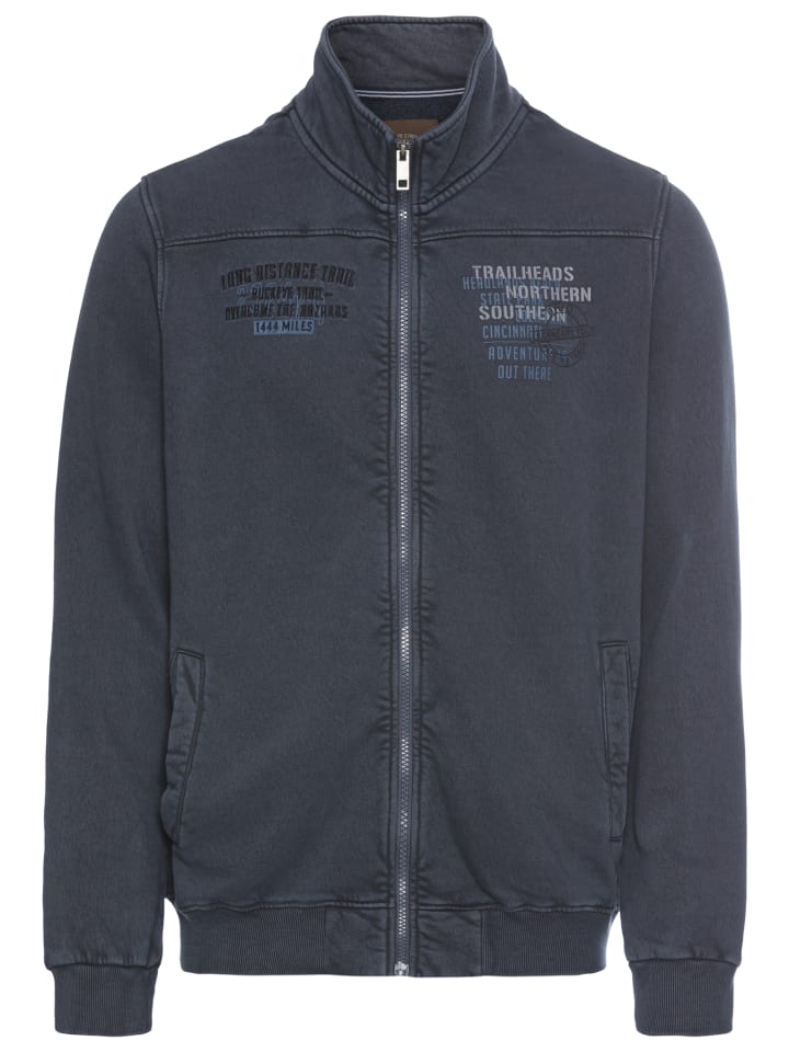 Sweatjacke in blau gewaschen