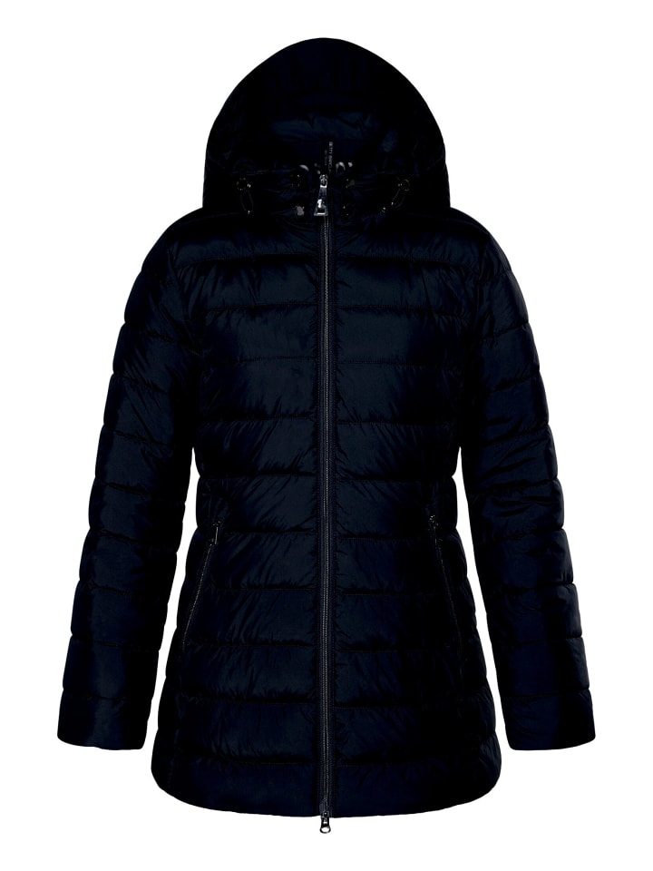 Steppjacke mit abnehmbarer Kapuze in Dunkelblau