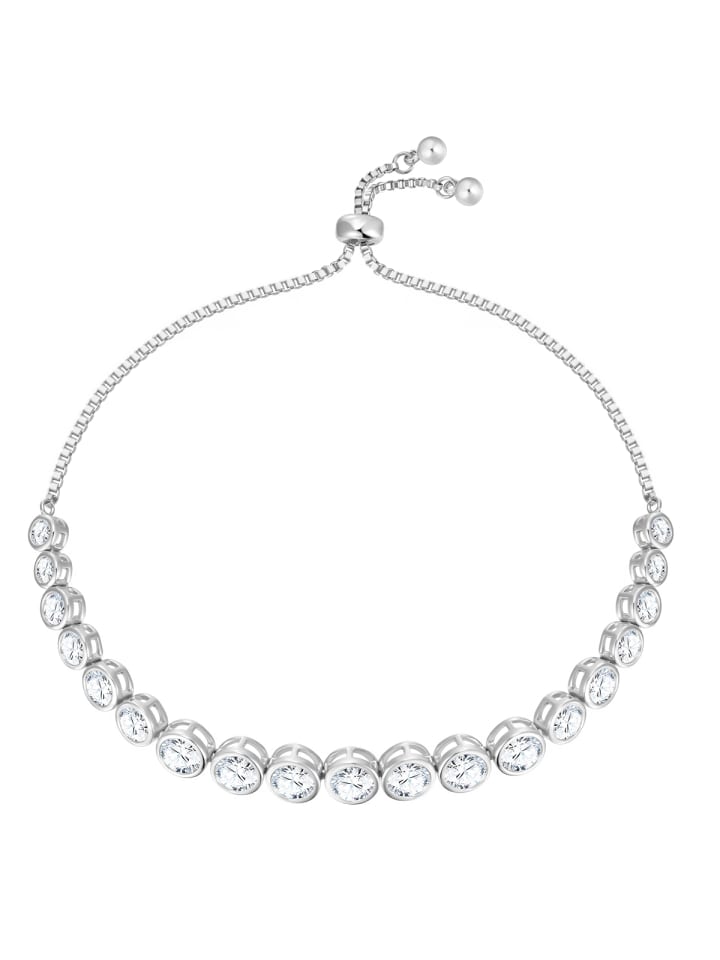 Armband aus Messing mit Zirkonia in silber