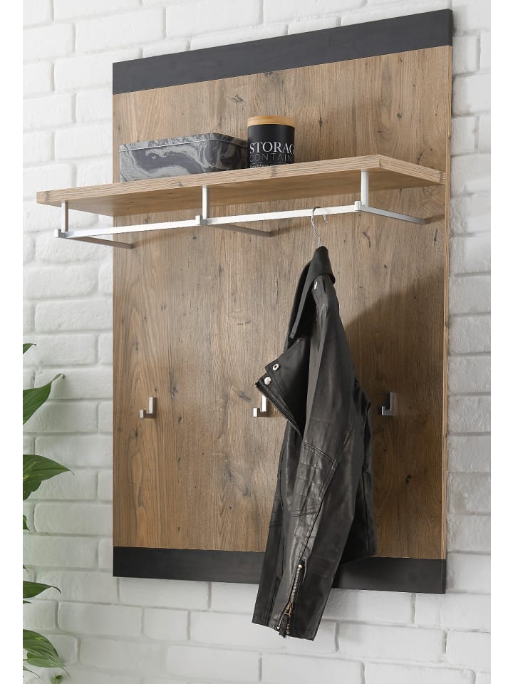 Garderobenpaneel Kastanie grau Fresco , Flur Wandgarderobe, 80 x 107 cm