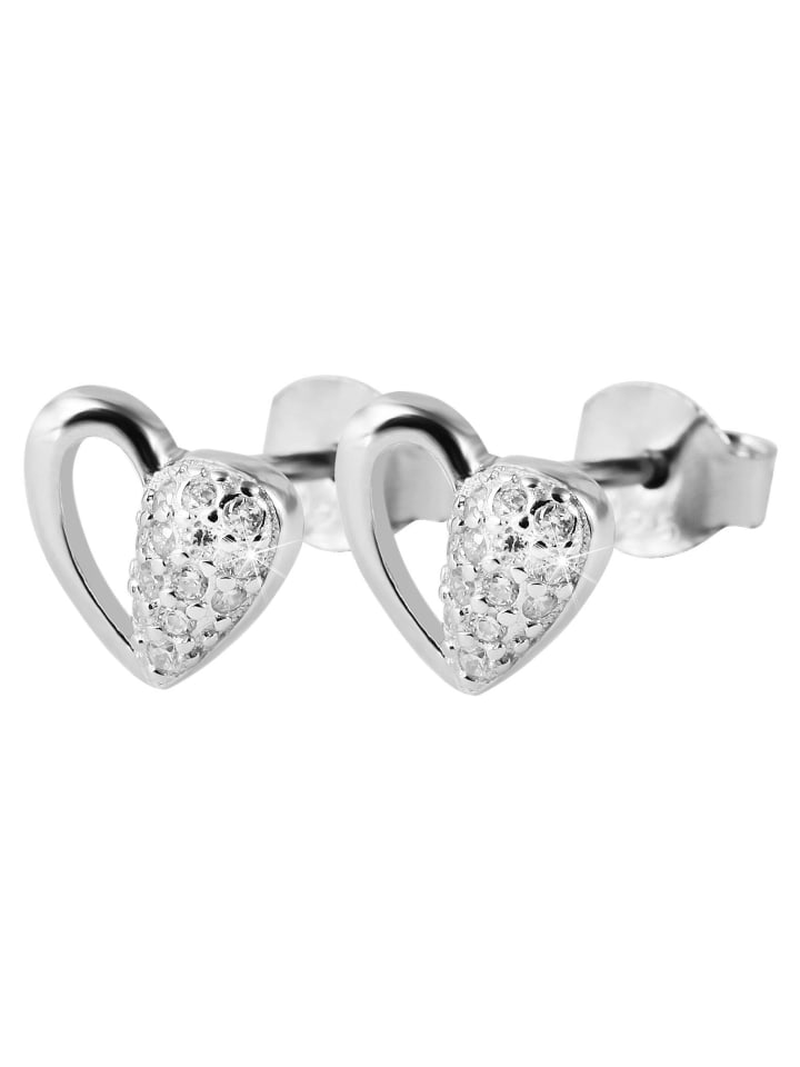 Damen Ohrringe – Ohrstecker aus 925 Silber mit Zirkonia in silber