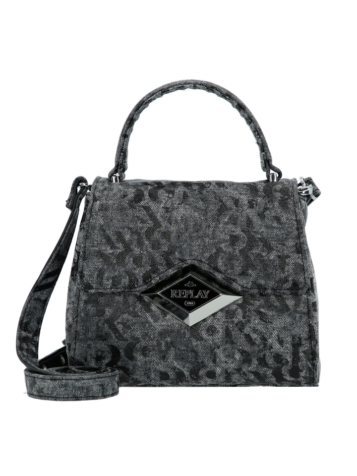 Handtasche 19 cm washed black
