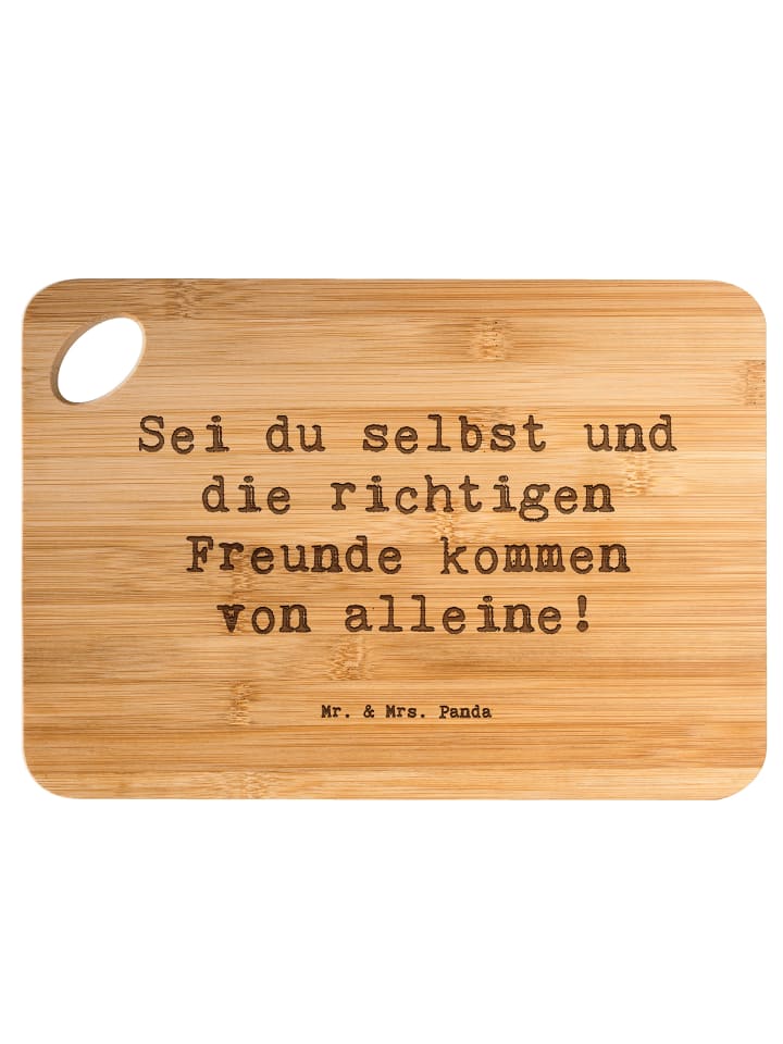 Schneidebrett Spruch Neue Freunde finden mit Sp... in Braun
