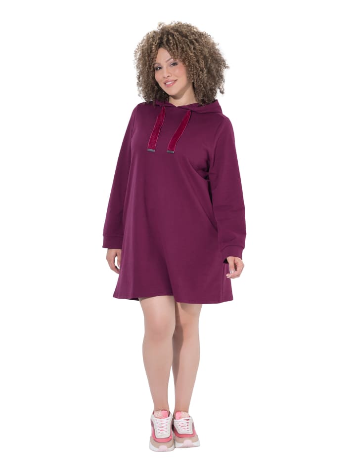 Jerseykleid in dunkle beere