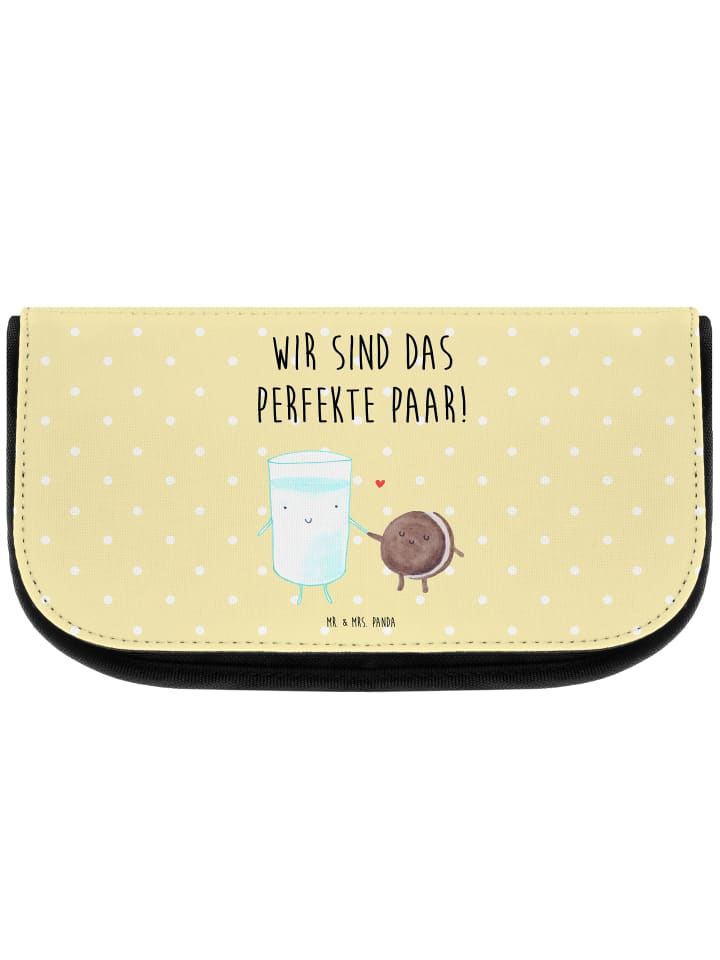 Kosmetiktasche Milch Keks mit Spruch in Gelb Pastell