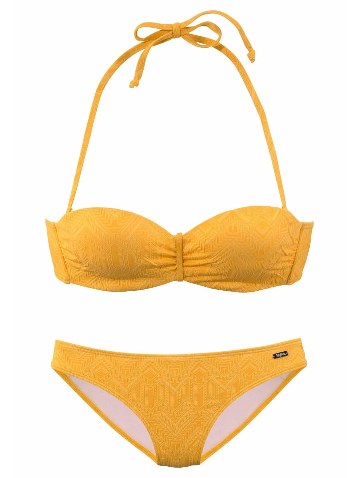 Bügel-Bandeau-Bikini in gelb
