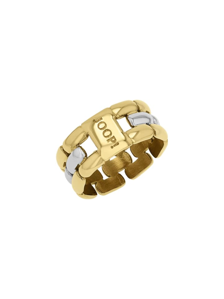 Ring Edelstahl, IP gold in Bicolor