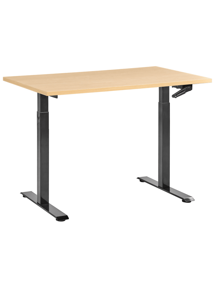 Höhenverstellbarer Schreibtisch DESTINES in Braun/Schwarz