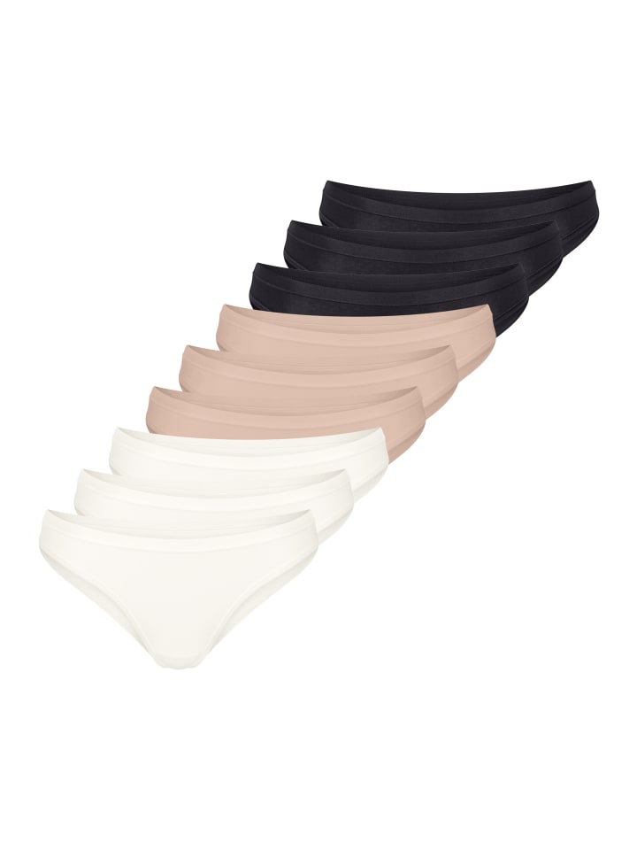 Mini Slip GO Daily Cotton in Schwarz / beige / weiß