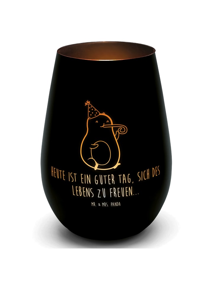 Laterne Avocado Feier mit Spruch in Schwarz