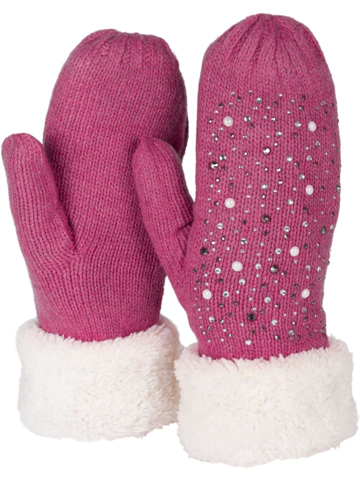 Strick Fäustlinge in Pink
