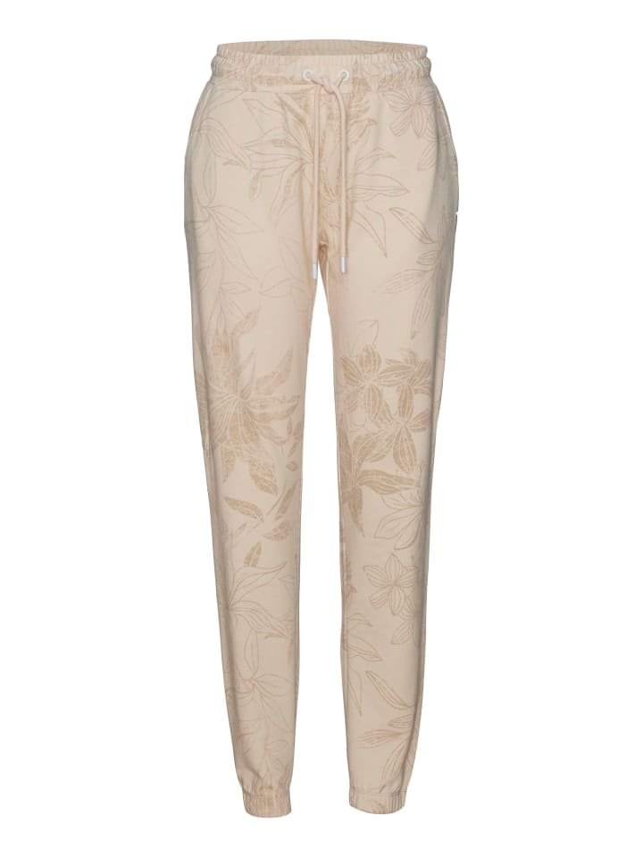 Loungehose in beige-allover-gemustert