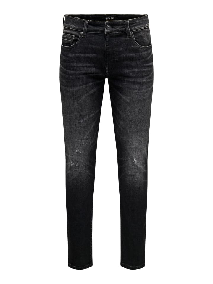 Slim Fit Jeans in Washed Black