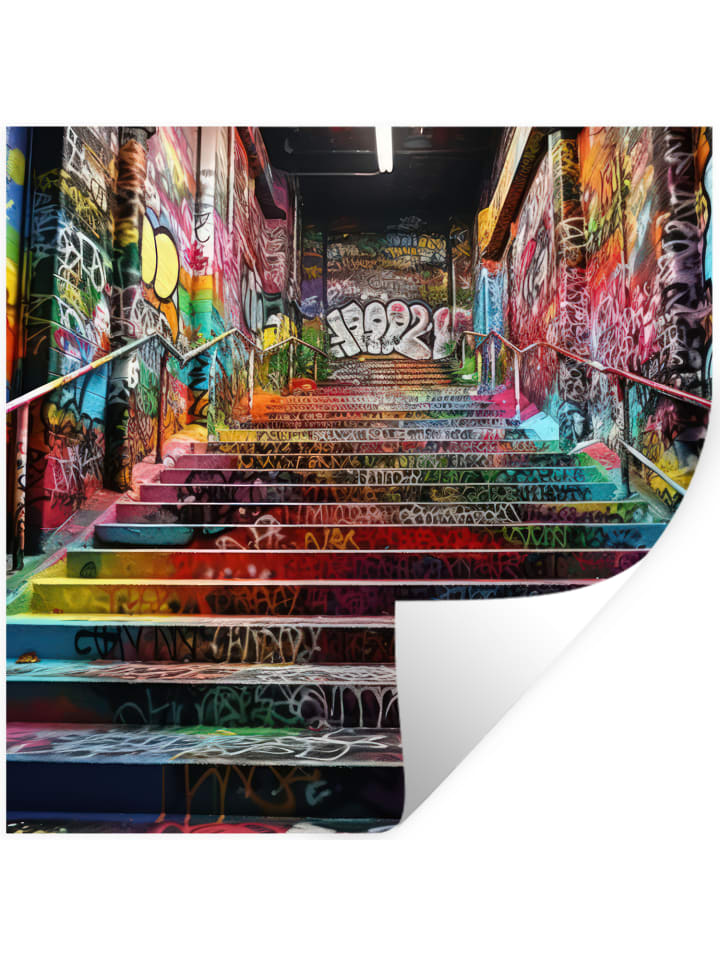Wandtattoo Bunte Treppe