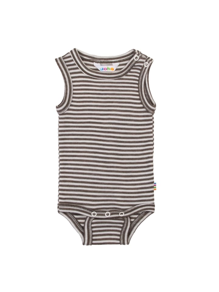 Ärmelloser Merinowolle-Seide Body in brown