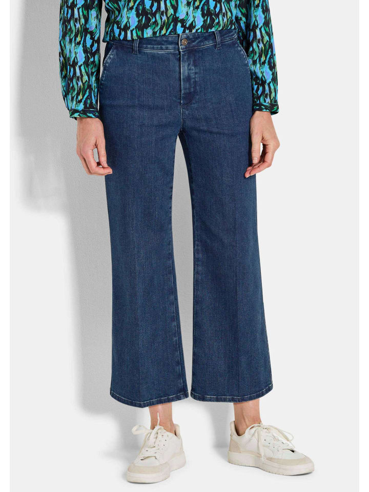 Weite 7/8-Jeans VERA mit Formbund in blau