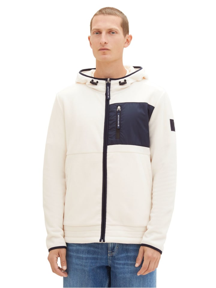 Sweatjacke CUTLINE FLEECE in Beige