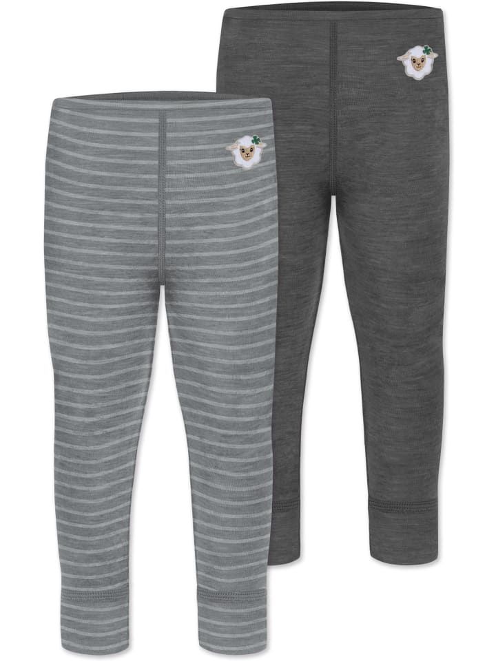 2er Pack Baby Merino Hose Tutira in Grau/Anthrazit