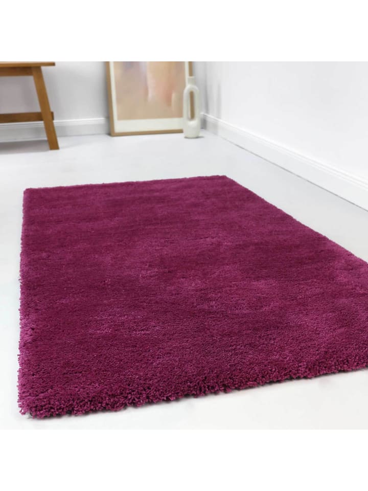 Hochflorteppich #relaxx in pink violett