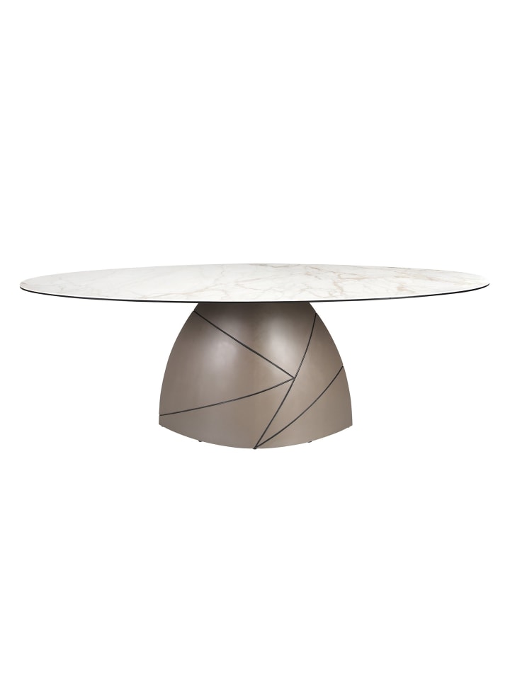 Esstisch 1206 in Weiß / Taupe – (B)240 x (H)76 x (T)120 cm