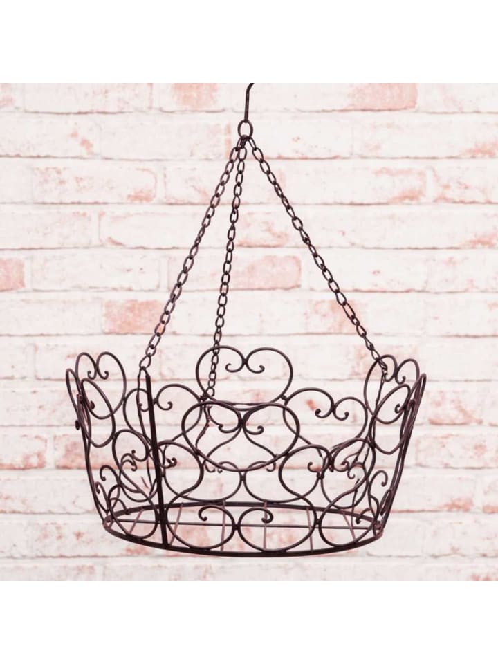 Hängekorb MIRELLA Blumenampel mit HERZ Metall 53x35 cm