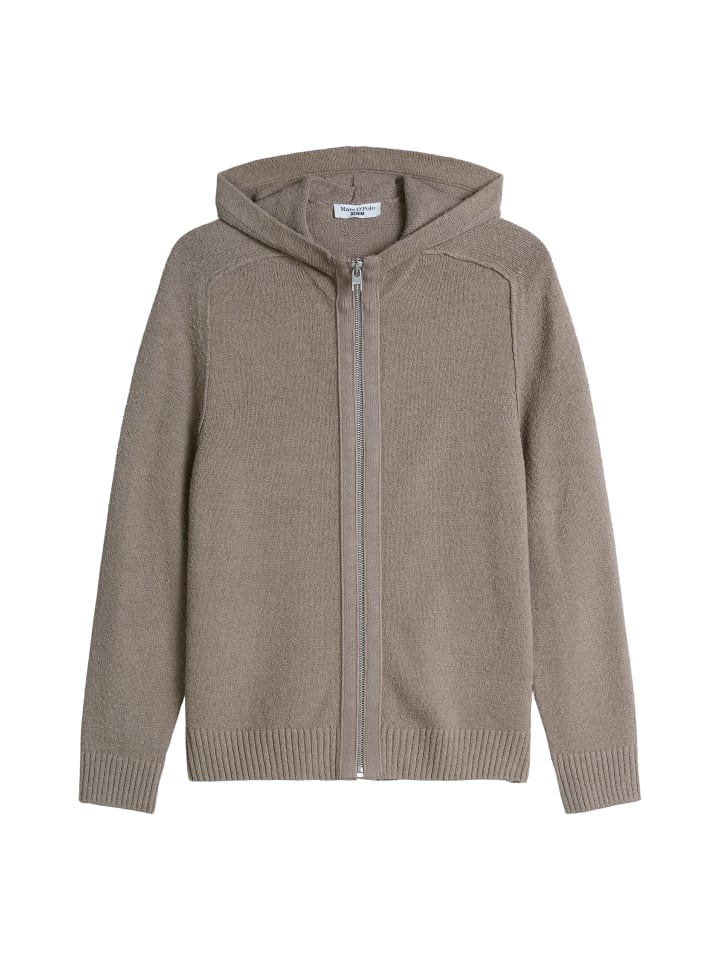 Bouclé-Strickhoodie regular in Dolphin