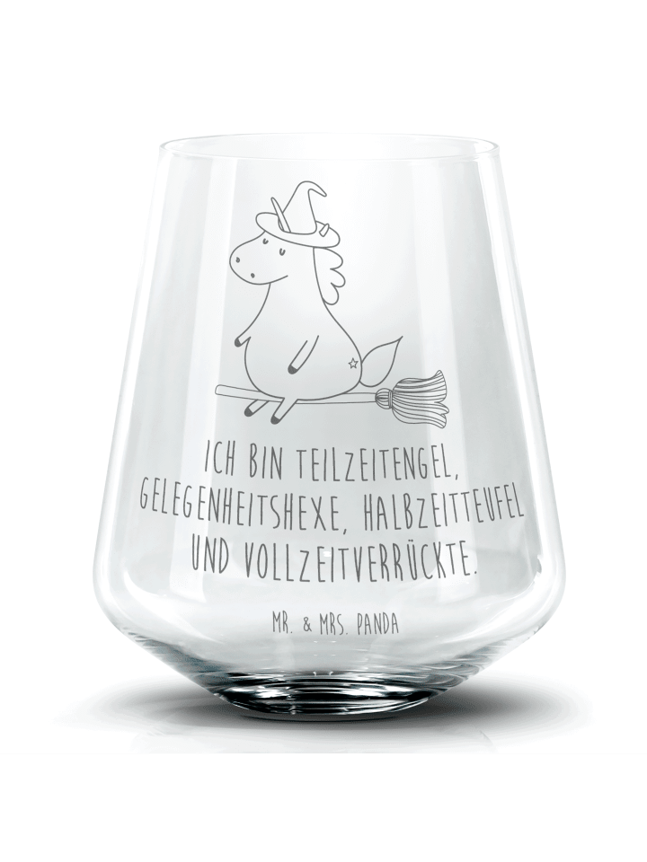 Tumbler Einhorn Hexe mit Spruch in Transparent