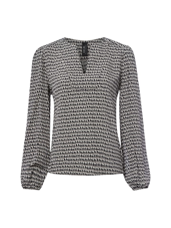 Bluse in grau schwarz - 0001
