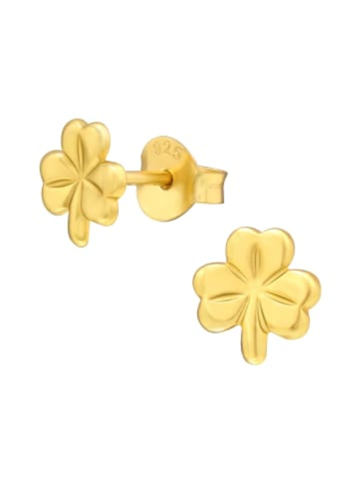 Ohrstecker KLEEBLATT in Gold, 2-tlg.