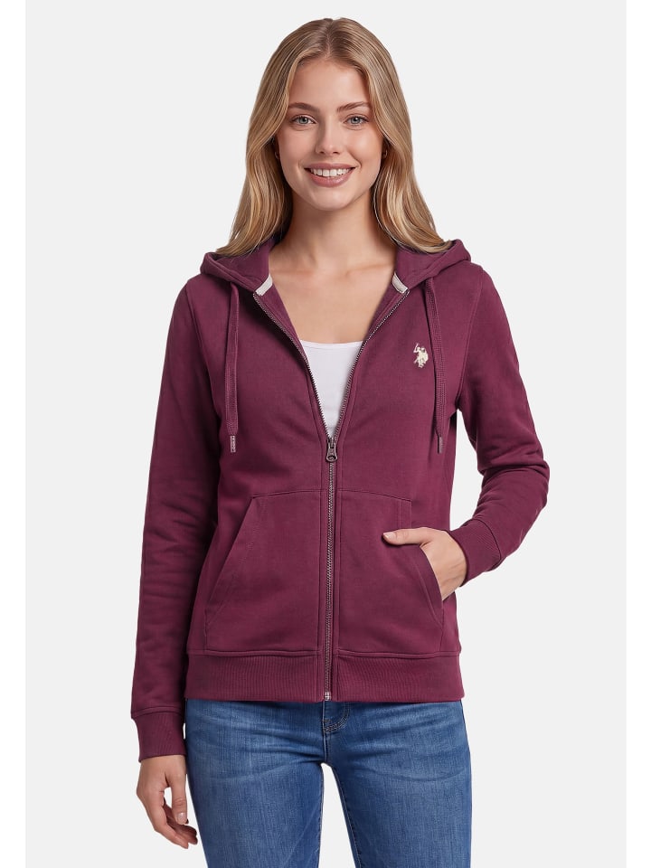 Jacke U.S. POLO ASSN. Damen Sweatjacke P019 in Prune