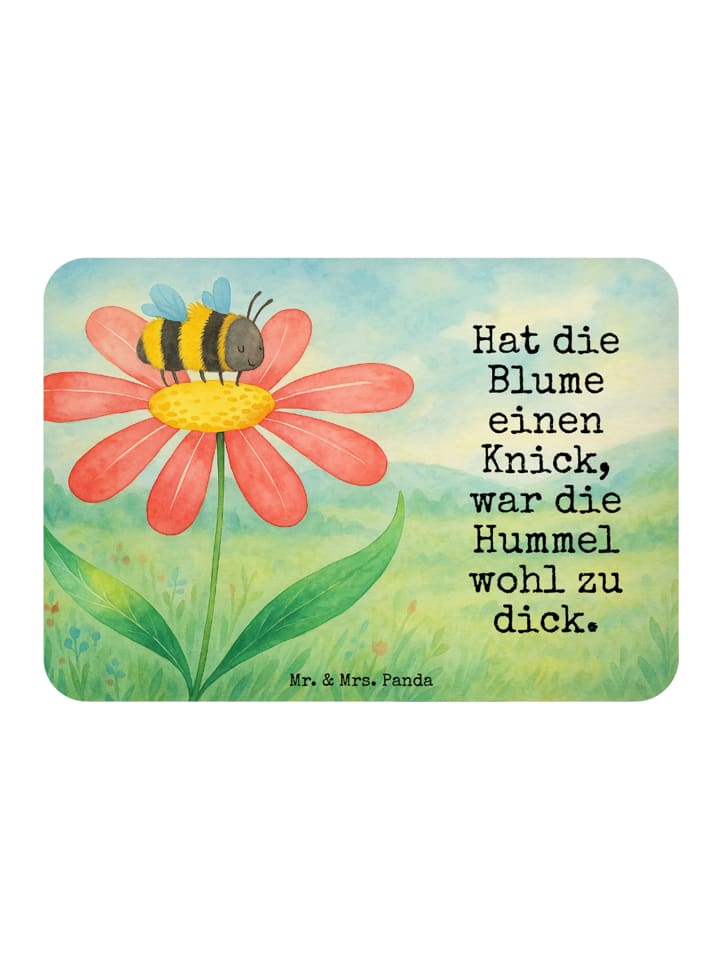 Magnet Hummel Blume Design mit Spruch in Weiß