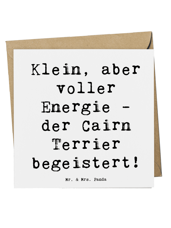 Deluxe Karte Spruch Cairn Terrier mit Spruch in Weiß