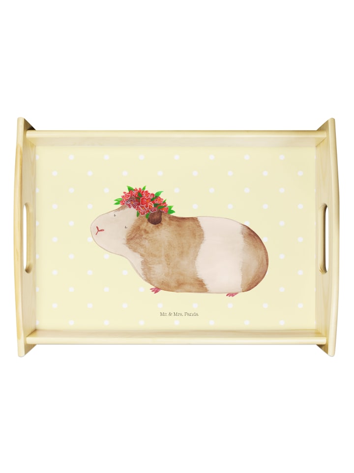 Tablett Meerschweinchen Weisheit ohne Spruch in Gelb Pastell