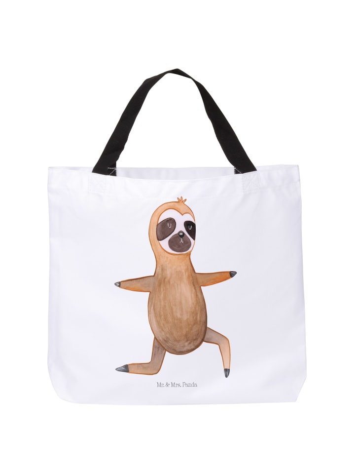 Büchertasche Faultier Yoga ohne Spruch in Weiß