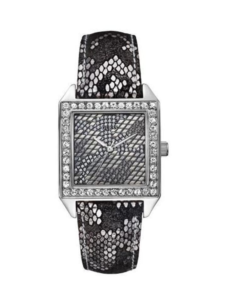 Quarzuhr in Schwarz/Silber 45 mm