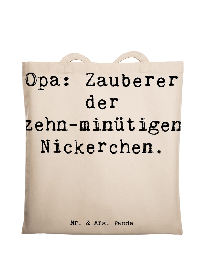 Tragetasche Opa Nickerchenmeister mit Spruch in Creme