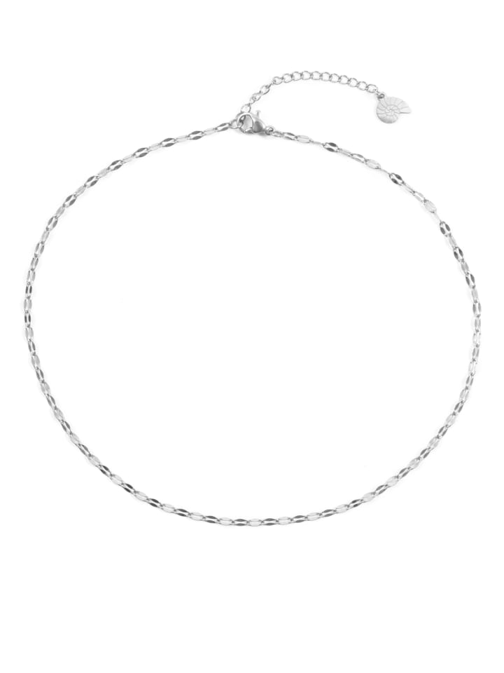 Halskette Choker Edelstahl in Silber - (L) 34 cm