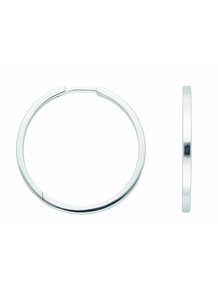 Damen 925 Silber Ohrringe / Creolen Ø 26,6 mm in silber