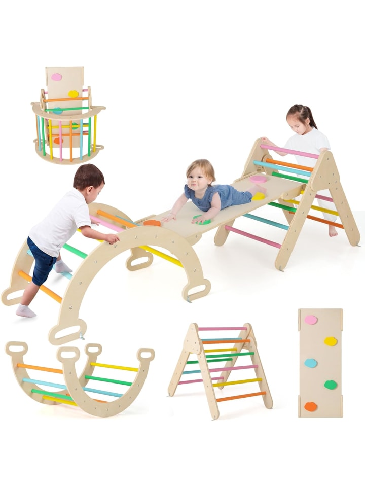 Kletterdreieck Kletterbogen mit Rutsche in Bunt
