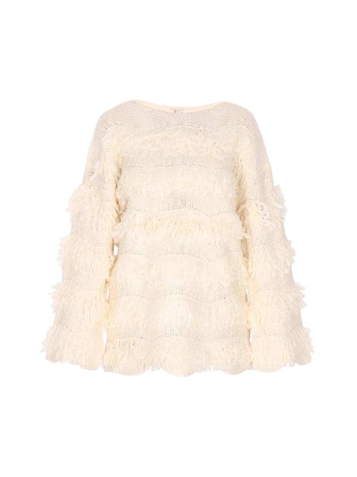 Damen Pullover in Wollweiss