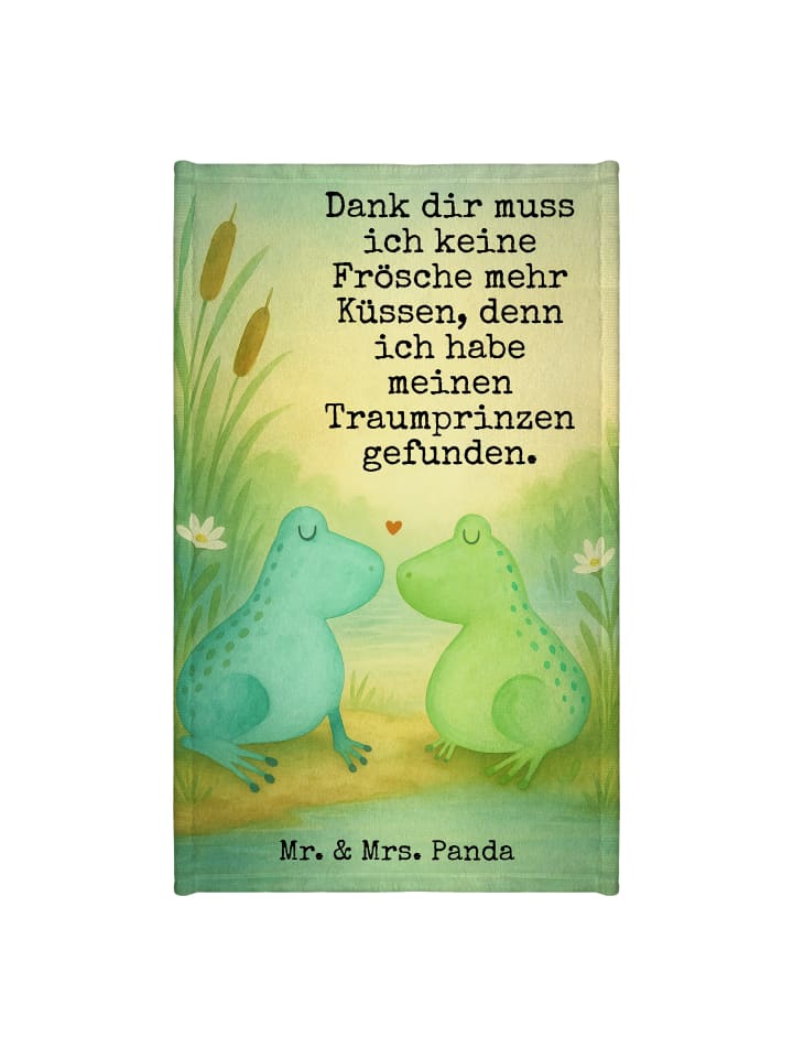 Handtuch Frosch Liebe Design mit Spruch in Weiß