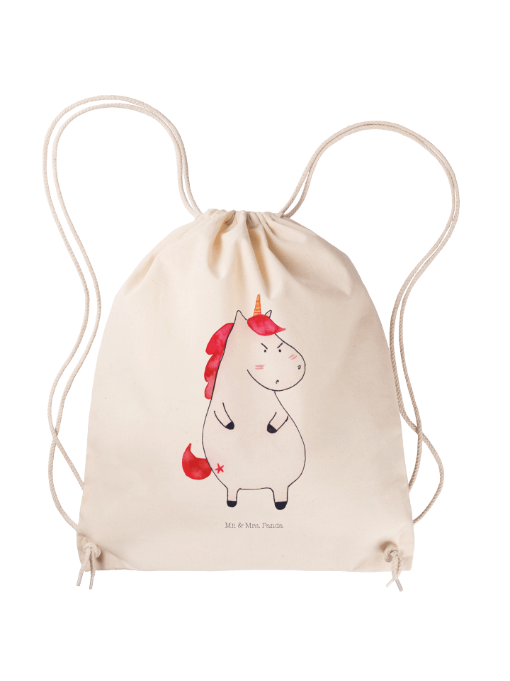 Gymnastiktasche Einhorn Wut ohne Spruch in Creme