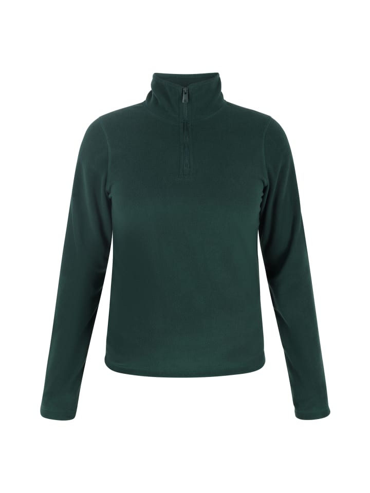 Damen Fleecepullover in Dunkelgrün