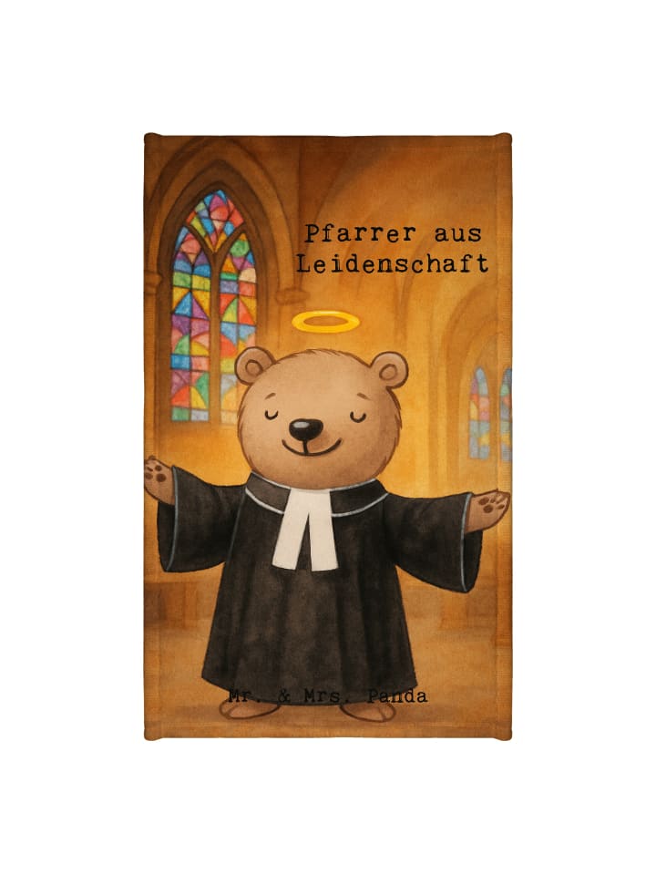 Handtuch Pfarrer Leidenschaft Design mit Spruch in Weiß
