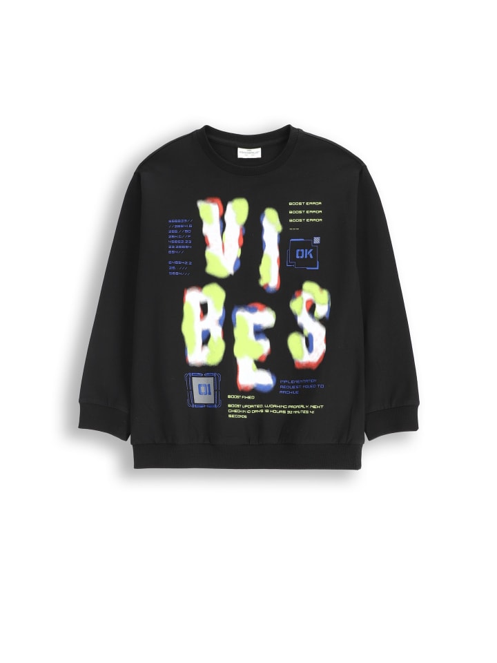 Langarmshirt in schwarz