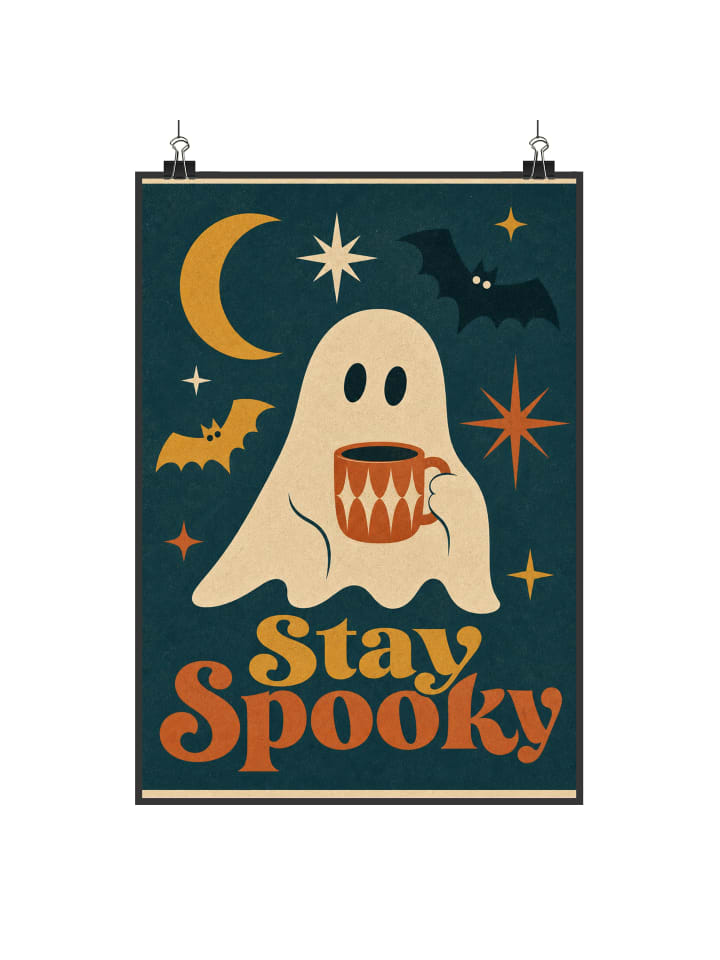 Plakat Geist Tasse Design mit Spruch in Weiß