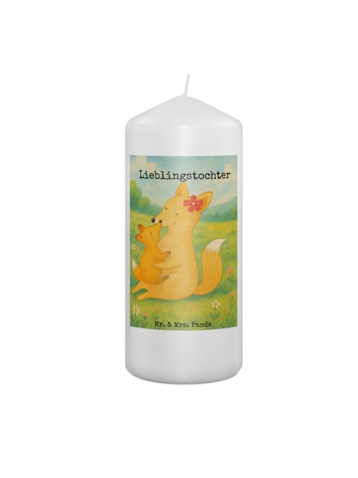 Kerze Fuchs Mama Design mit Spruch in Weiß